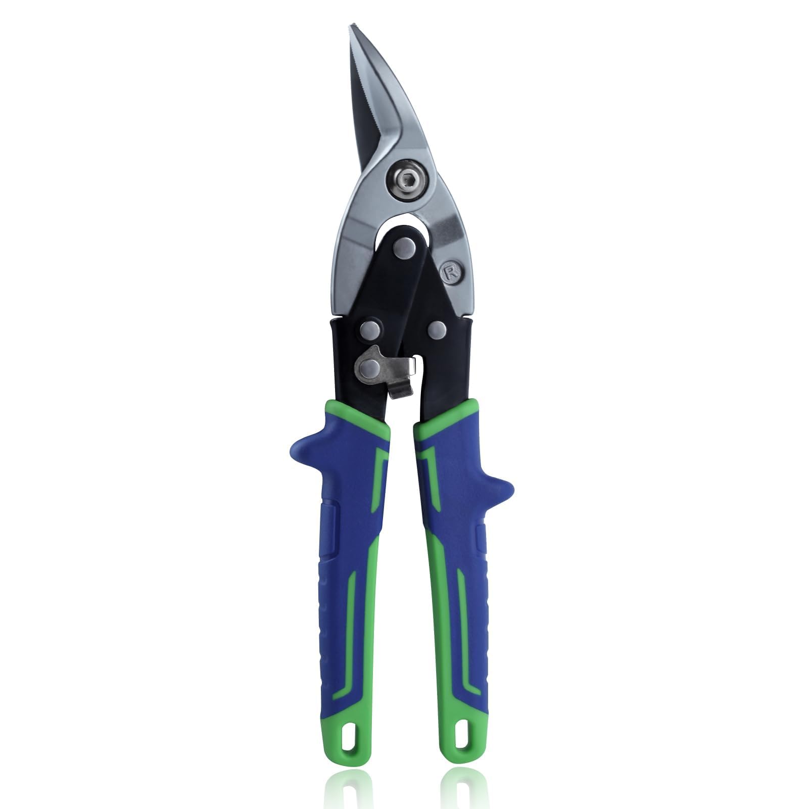 SPEEDWOX 10 Inch Aviation Tin Snips Offset Aviation Snip Right Cut Tin Cutting Shears Right Offset Cut Aviation Snip Metal Cutter Shears for Cutting Metal Sheet with Safety Latch and Hanging Hole