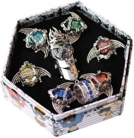 Anime Cosplay Katekyo Hitman Reborn Ring 7 PCs and Necklace by super9