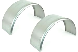 STURDY BUILT (2) Round 16 Gauge Smooth Steel Single Axle Trailer Fenders 10 3/4" x 32"x 16"