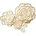 Handcrafted Flowers,Crepe Paper Flowers,Large Paper Flowers,For Baby Nursery Home Decor,Baby Shower,Nursery Wall,Wedding Backdrop,Wall Decor，Archway Decor(Gold flash Powder Edge Flowers Set of 5