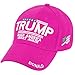 W4W Trump with American Flag Baesball Cap Hot Pink