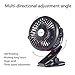 Kobwa [Upgrade Version]Mini USB Clip on Desk Fan ,360 Degree Rotating Rechargeable Low Noise with 3 Speed Adjustment Fan for Home Office Baby Stroller Car Camping Tent Dorm Rooms(Black)