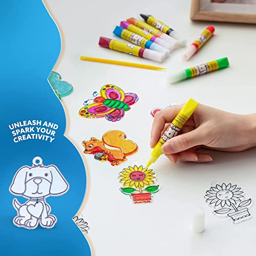 Dan&Darci Window Art for Kids Sun Catchers Painting Kit Suncatcher