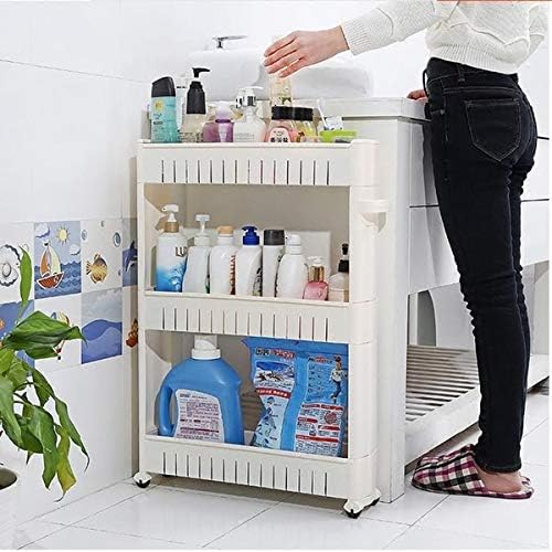 Magna Homewares 3 Layers Narrow Space Saving Storage Organizer with Wheels for Kitchen & Bathroom