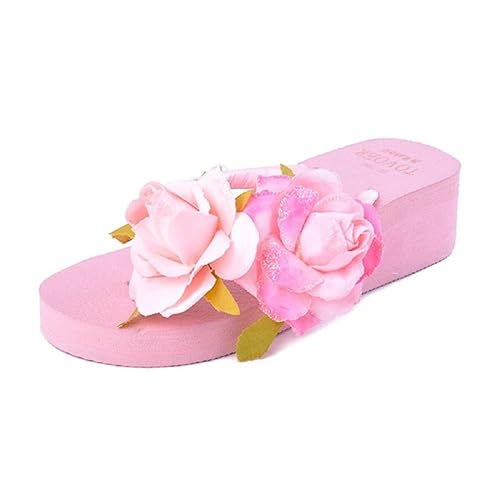 pink platform flip flops