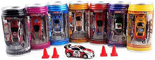 QiYu Mini Remote Control Cars, 40HZ Pocket Mini Cola Pot RC Cars with 4pack Barrier (White)