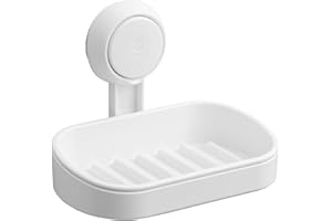 TAILI Soap Dish Soap Holder Suction Cup Powerful Vacuum Suction, Strong Bar Sponge Holder for Shower Wall, Bathroom Accessories, Tub and Kitchen Sink, Drill-Free, Waterproof, Removable