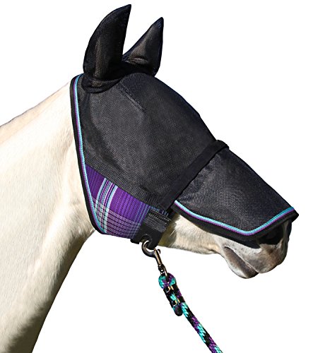 Kensington UViator Protective Fly Mask with Removable Nose and Ears (Lavender Mint, Large)