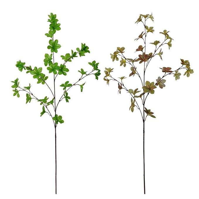 Buy SOWUNO Artificial Leaf Stem 2 Branches Lifelike Decorative Tall