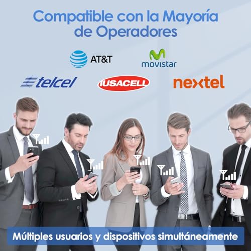 3G 4G LTE 5G Amplificador de Señal Celular Banda 2/4/5/25/66 850/1700/2100/1900MHz Amplificador de Señal de Teléfono Celular con Antena Kit para Movistar, AT&T, Telcel