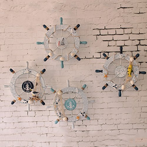 2 Rienar+Nautical+Wooden+Steering+Fishing