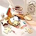 Tatuo 50 Pieces Christmas Wooden Ornaments Wood Snowflake Angel Star Christmas Tree Round Discs Decorations Hanging Embellishments with 50 Pieces Strings