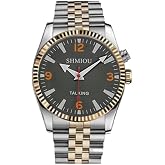 SHMIOU English Talking Watch for the Elderly Blind Visually Impaired Man Male Stainless Steel Gold Silver Bracelet Gray Dial Voice with Alarm XM-US-2301