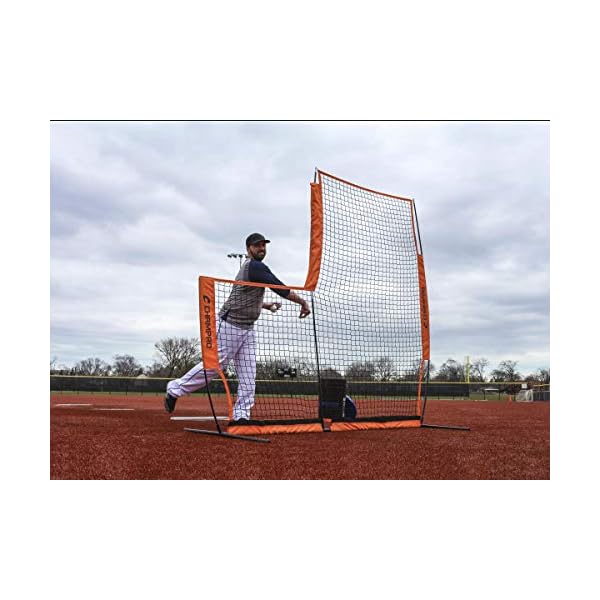 Champro MVP L-Screen - Filet De Lanceur 7x7 Pieds, Orange, Portable