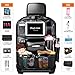 DRIVIM Car Backseat Organizer, Multifunctional Premium PU Leather Travel Car Organizer for Kids with Foldable Tray, iPad Phone Umbrella Bag, Tissue Box, 3 Mesh Bags, 1 Large Bag 4-USB Port (Black)