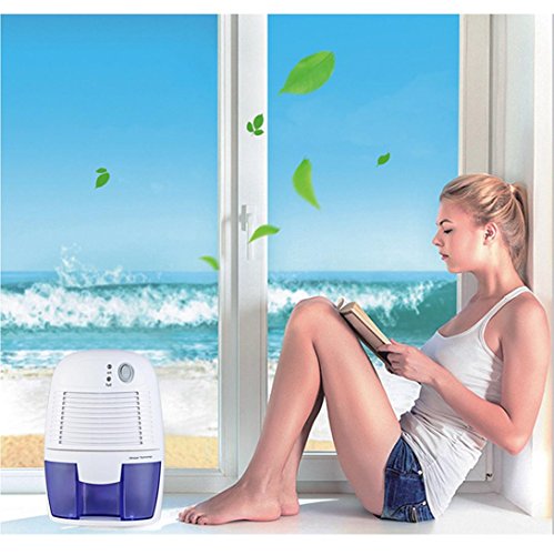 Electric Mini Dehumidifier, 2200 Cubic Feet, Compact and Portable for Damp Air, Mold, Moisture in Home, Kitchen, Bedroom, Basement, Caravan, Office, Garage (White) - Thumbnail 6