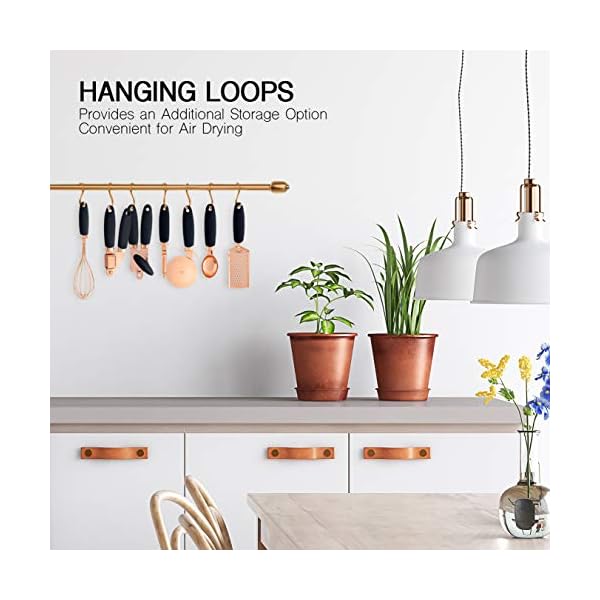 COOK With COLOR 7 Pc Kitchen Gadget Set Copper Coated Stainless Steel Utensils with Soft Touch