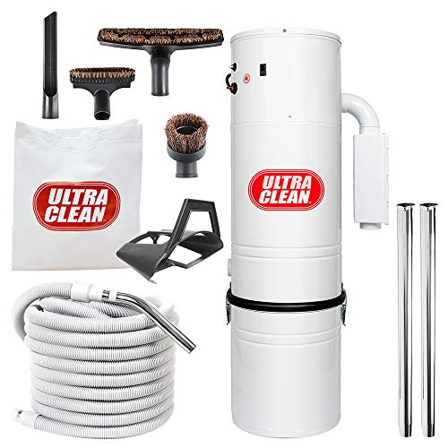 Central Vacuum Ultra Clean Unit 7,500 sq. ft. with 30' Hose Cleaning Attachment Set