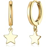 MSCHA HOME Earrings for Women Gold Dangle Huggie Hoop 14K Gold Plated Small Simple Hypoallergenic Jewelry Gift