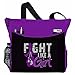 Fight Like a Girl Knockout Dakota 5-Pocket Tote Bag for Lupus, Pancreatic Cancer, Epilepsy Awareness - Purple