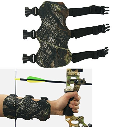 Sportsmann Archery Arm Guard PU Leather Bow Arrow Arm Protector Adjustable 3 Straps Armguards Protecting Arms Protection for Hunting Shooting