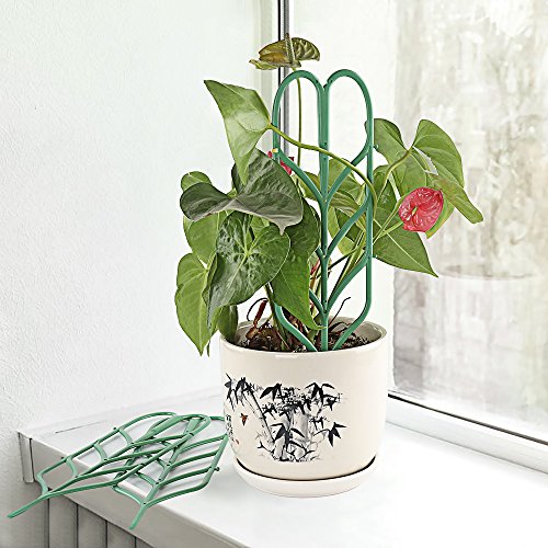 ASSR Garden Trellis, DIY Garden Plant Pot Leaf Shape Mini Climbing Trellis Plant Support(6 Pack) - Thumbnail 6