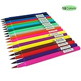 Happlee, Watercolor Brush Pens, Art Markers,18 Pack Brush Tip, Fine Tip, Watercolor Markers, All Levels of Experience, Blending, Calligraphy, Drawing, Rich, Vibrant Colors Great For Adult Coloring