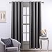 NICETOWN Blackout Curtain Panels for Living Room - (Gray/Grey Color) 52 inches x 84 inches, Pair of Noise Reducing Drapes Thermal Insulated Window Coverings with Grommets