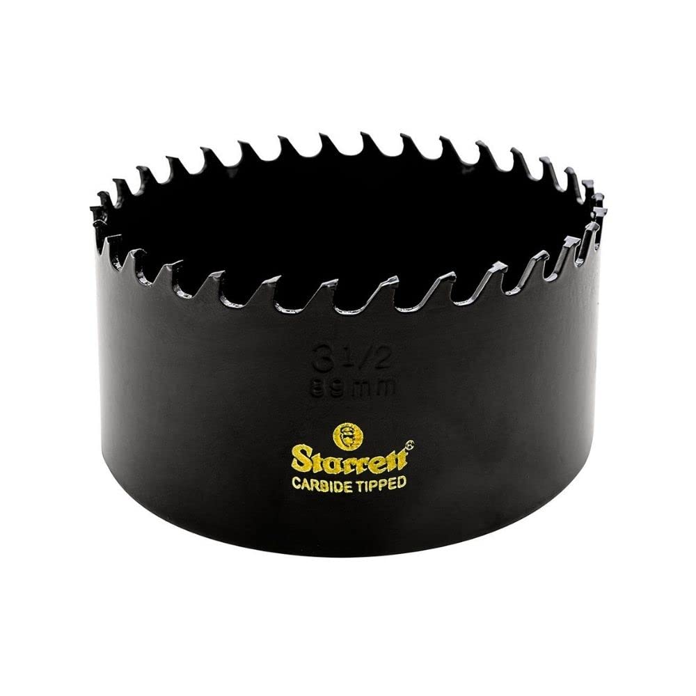 Starrett Tungsten Carbide Tipped Hole Saw - CT312 Deep Cut Holesaw Cutter - For Wood Suspended Flooring Reinforced Concrete & Fibreglass - 89MM — image 1