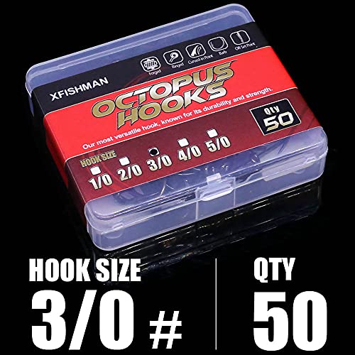 OctopusHookFishingBeakCircleHooksFreshwaterRedBlack10050 Pack