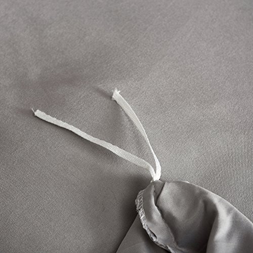 Queen Duvet Cover Set Lightweight Soft Solid Color 3PC Bedding Set with Exquisite Flouncing by Hyprest Light grey