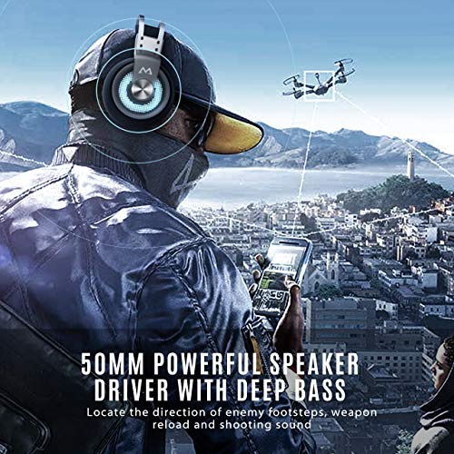 Mpow EG3 PRO Gaming Headset (All-Platform Edition), with Mic, 50mm Drivers, Bass Boost Surround Sound, In-line Control, Zero Fatigue Earpads, PC, PS4 Headset, LED Gaming Headphone for Xbox one, Switch - Thumbnail 2