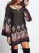 Oyanus Womens Bohemian Ethnic Style Tribal Print Bell Sleeve Loose Causal Dress