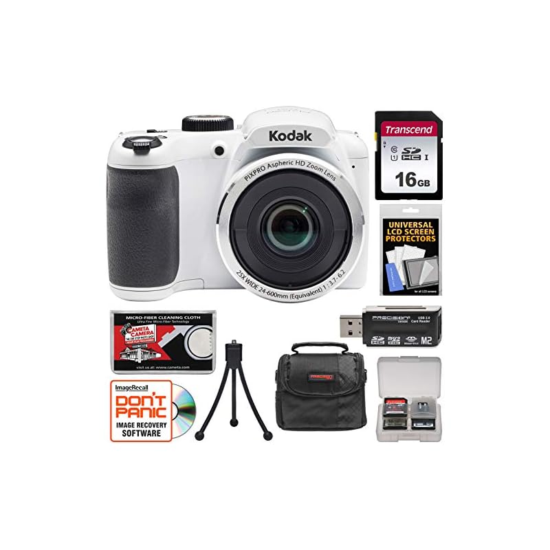 KODAK PIXPRO AZ421 Astro Zoom Digital Camera (White) with 32GB Card