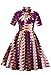Womens African Dress Dashiki Print Midi Fit and Flare Short Sleeve Formal A Line Swing Dresses