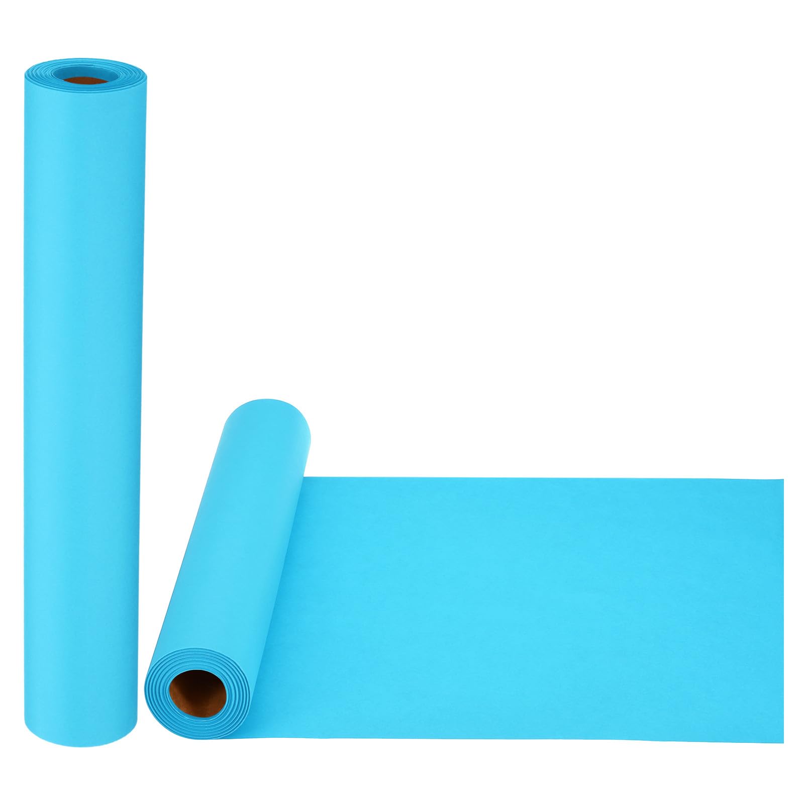 PATIKIL Wrapping Paper, 2 Pack 15"x600"(50') Bulletin Board Paper Roll Kraft Paper Roll Construction 80GSM for Shipping Packing Gift Wrapping Craft Flower Bouquet Christmas, Light Blue