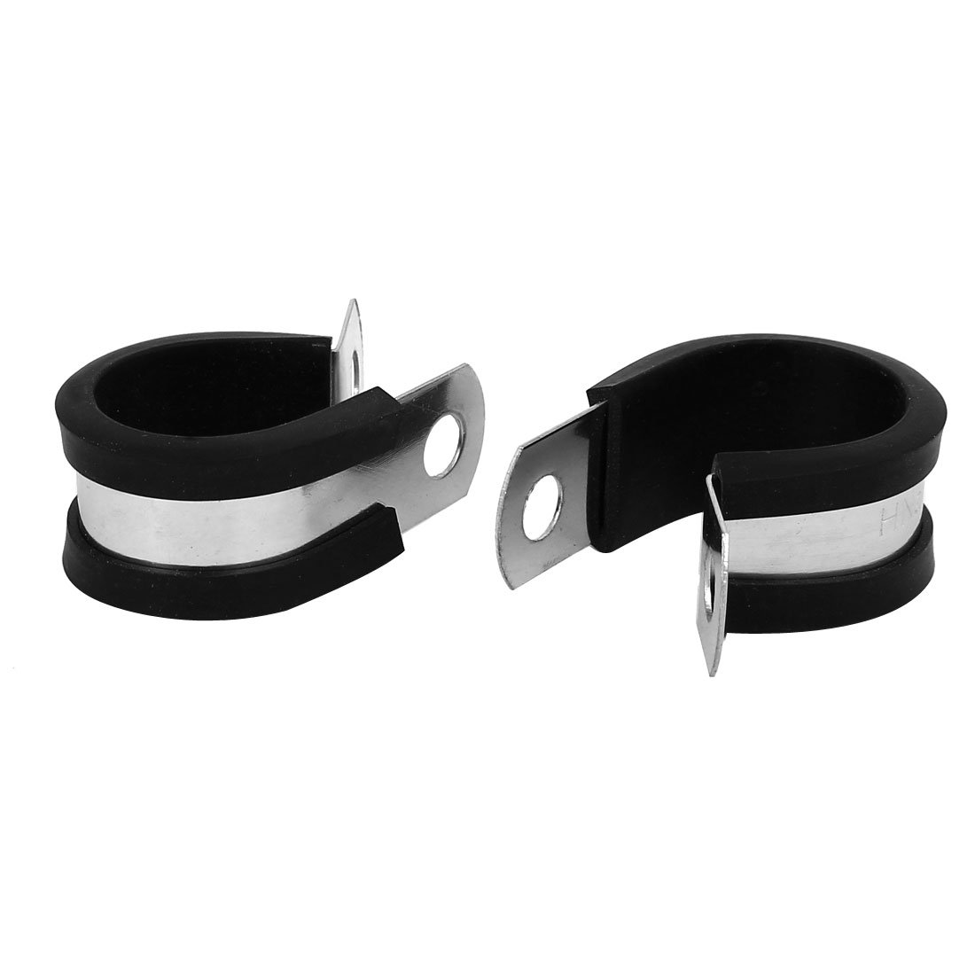 Sourcingmap 20mm Dia EPDM Rubber Lined P Clips Cable Hose Pipe Clamps Holder 2pcs