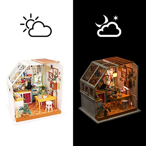 DishyKooker DIY Doll House Miniature Dollhouse with Furnitures Wooden House Toys Manual Assembly Model for Children Jason's Kitchen DG105#E Show - Thumbnail 4