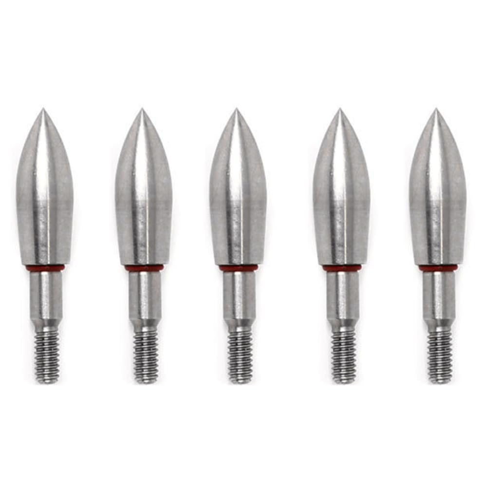 BDKMMS Archery Field Points, 5Pcs 100/150/200/250/300/350 Grains Stainless Steel Archery Arrow Tips Field Point Arrowheads for Field Target Practice & Shooting