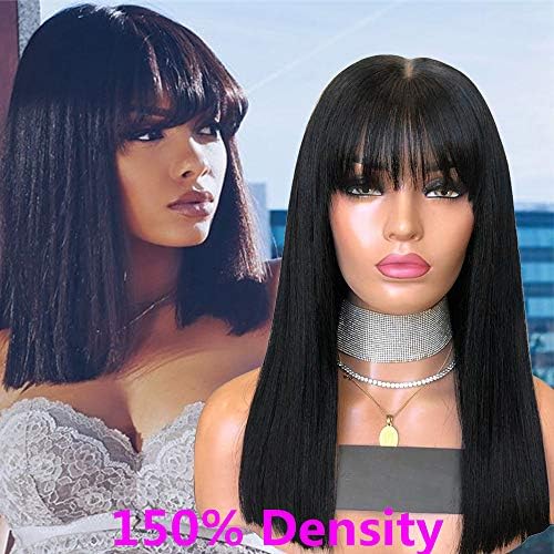 Maylas 8A Unprocessed 13x6 Glueless Lace Front Wigs Human Hair Brazilian Virgin Hair Straight Pre Plucked Short Bob Human Hair Wigs 150% Density