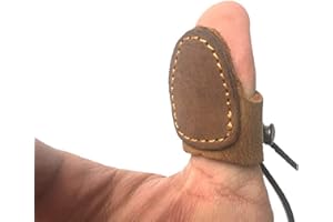 Nachvorn Soft Leather Thumb Ring Archery Finger Protector for Mongolian Reurve Bow Finger Guard for Traditional Bow Protector Shooting Glove