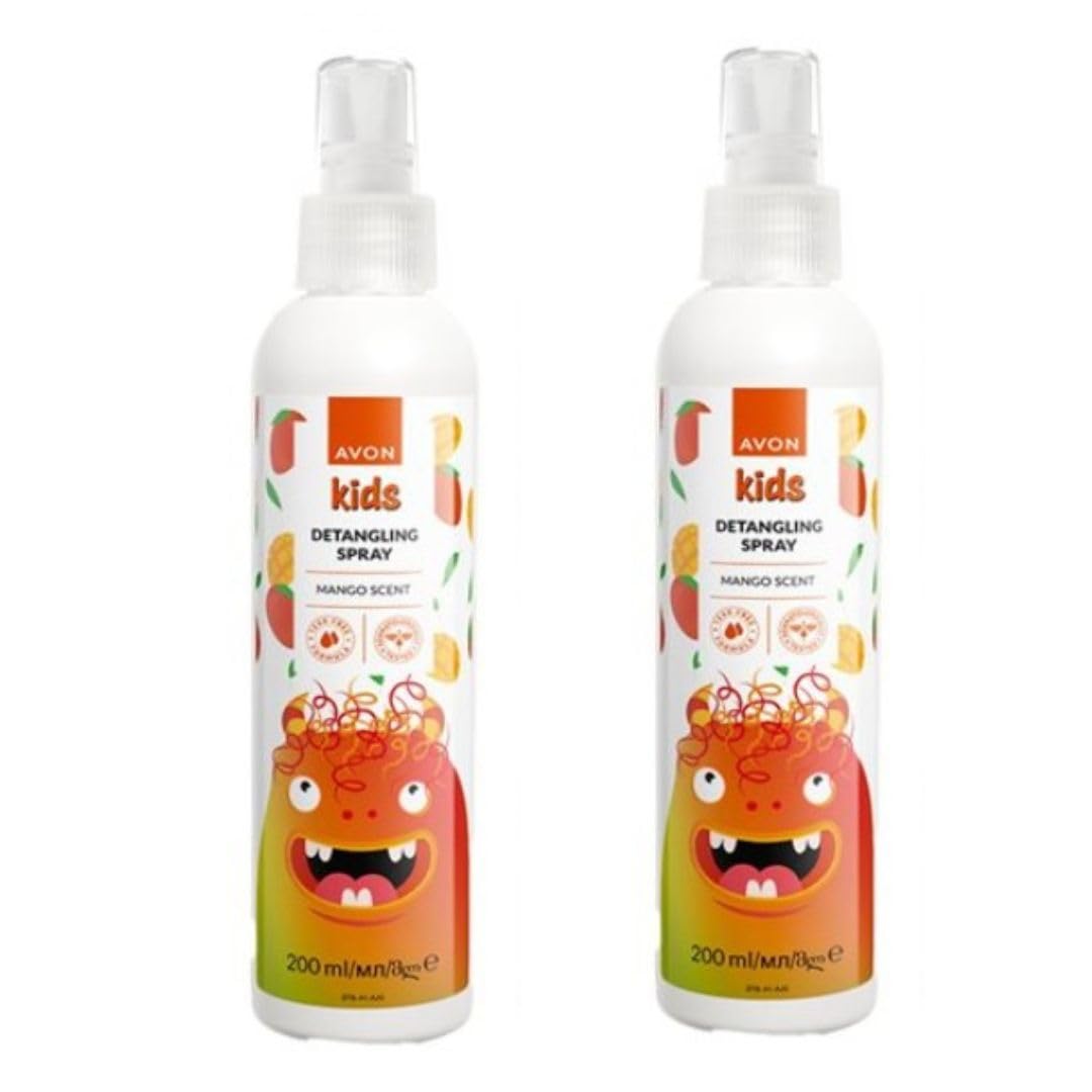 2 x Avon Naturals magnificent mango crazy hair tamer/detangler
