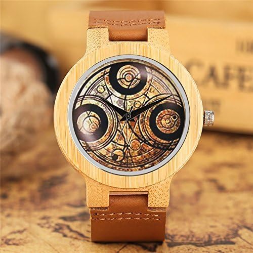 Wood Watch Dr. Who Inspired Mens Womens Maple &amp; Bamboo Wooden Wrist Watch