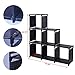 Wishwill Cube Storage Organizer, 6 Cube Modular Shelves Storage Organizer, DIY Closet Storage Rack for Books Clothes Toys Shoes Arts(Black)