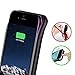 iPhone 8/7/6s/6 Battery Case Support Lightning Wired Headphones, OSSKY 3000mAh Slim Rechargeable Charging Case Portable External Charger Power Case for iPhone8/7/6s/6 Extended Battery Pack - Black