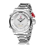 Weide Mens White Dial Dual Time Display Wrist Watch WH2309W