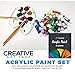 Ultimate Acrylic Paint Set for Kids & Adults | 24 Vibrant Acrylic Colors, 3 Painting Brushes & Professional Artist’s Mixing Pallet | Complete Beginner’s Arts & Crafts Kit for Painting & Coloring