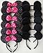 CHuangQi 12 pcs Mouse Ears Headbands, Solid Black & Rose Red Bow for Boys and Girls Birthday Party