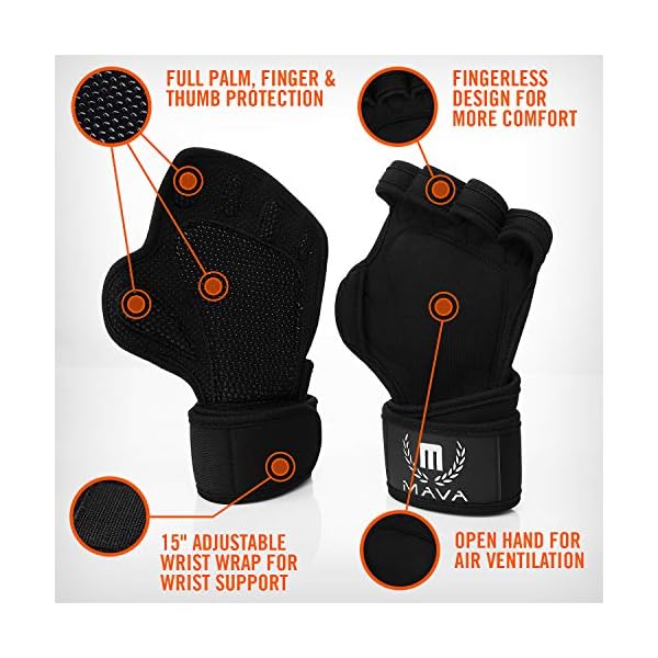 Mava Sports Ventilated Workout Gloves with Integrated Wrist Wraps and