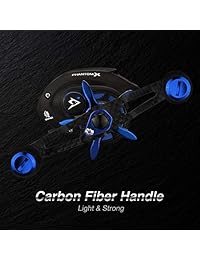 Piscifun Phantom X   Carrete de cebo, varios colores, 3 ratios de engranajes, mango de carrete de carbono, arrastre de fibra de carbono de 100.8 lbs, carrete de pesca ultra suave de bajo perfil